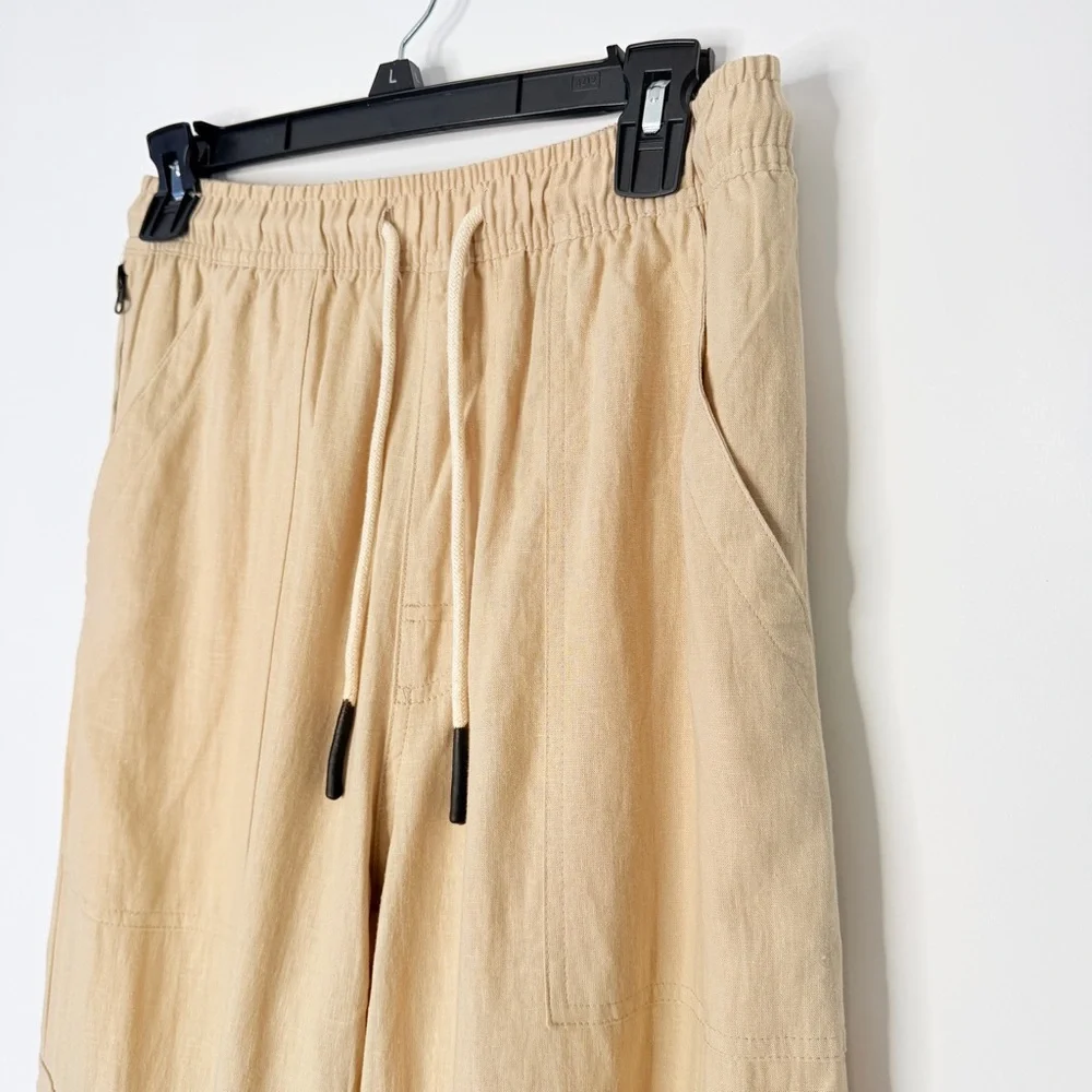 OAS Beige Cargo Linen Pants Size S #0060